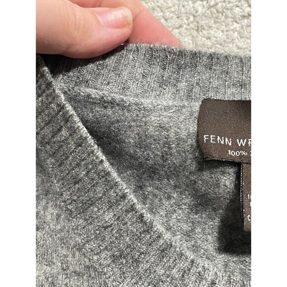 Fenn Wright Manson 100% 2-Ply Cashmere Sweater Womens Small Striped Gray Yellow* - Picture 14 of 14